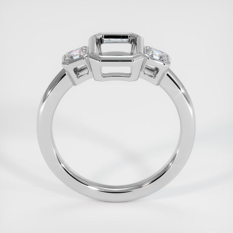 14K White Gold Three Stone Ring Setting