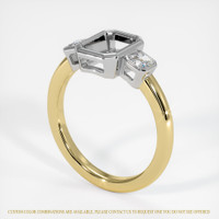 14K White & Yellow Three Stone Ring Setting Video