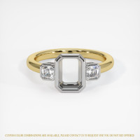 14K White & Yellow Three Stone Ring Setting Image