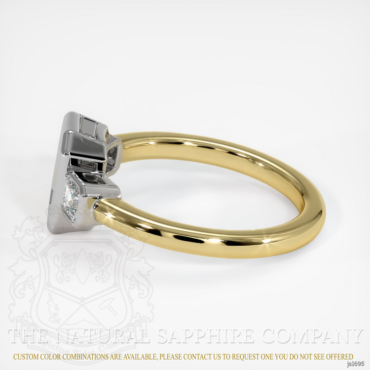 14K White & Yellow Three Stone Ring Setting