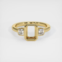 10K Yellow Gold Three Stone Ring Setting Image