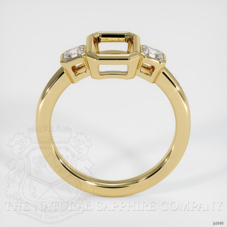 10K Yellow Gold Three Stone Ring Setting