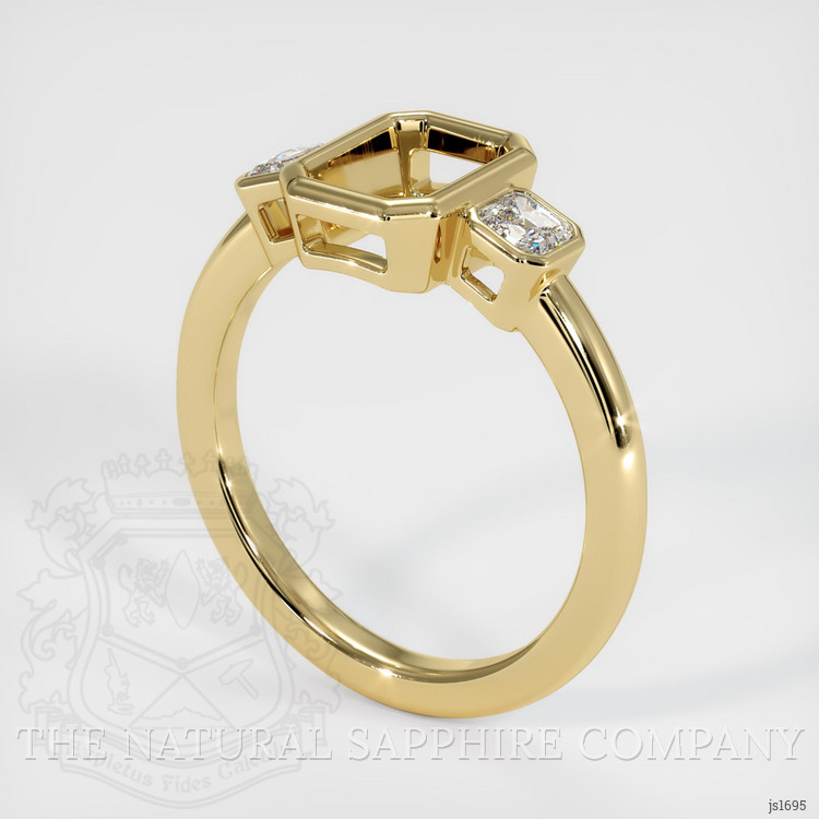 14K Yellow Gold Three Stone Ring Setting