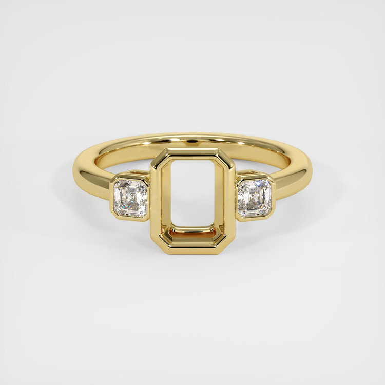 18K Yellow Gold Three Stone Ring Setting