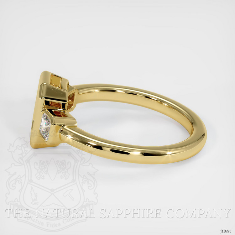 18K Yellow Gold Three Stone Ring Setting