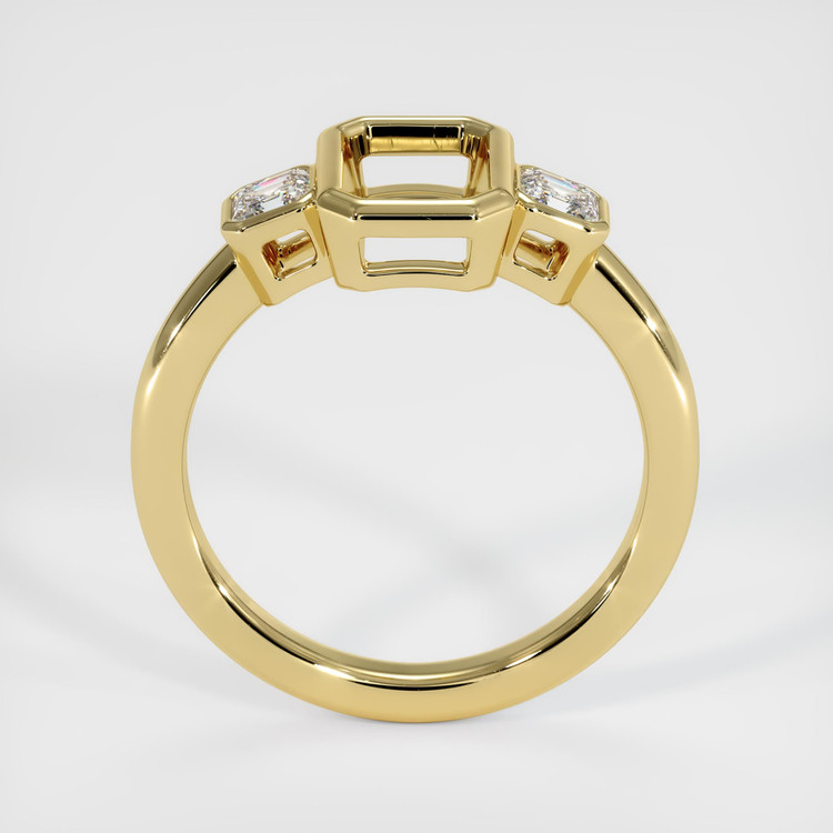 18K Yellow Gold Three Stone Ring Setting