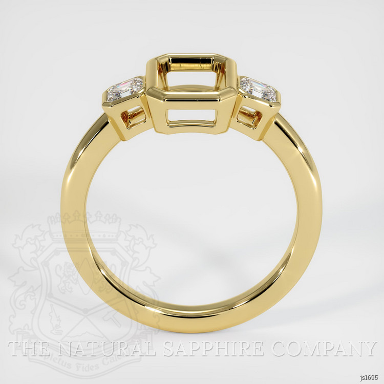 18K Yellow Gold Three Stone Ring Setting