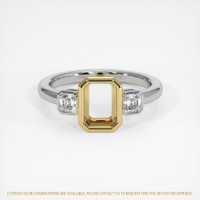 14K Yellow & White Three Stone Ring Setting Image