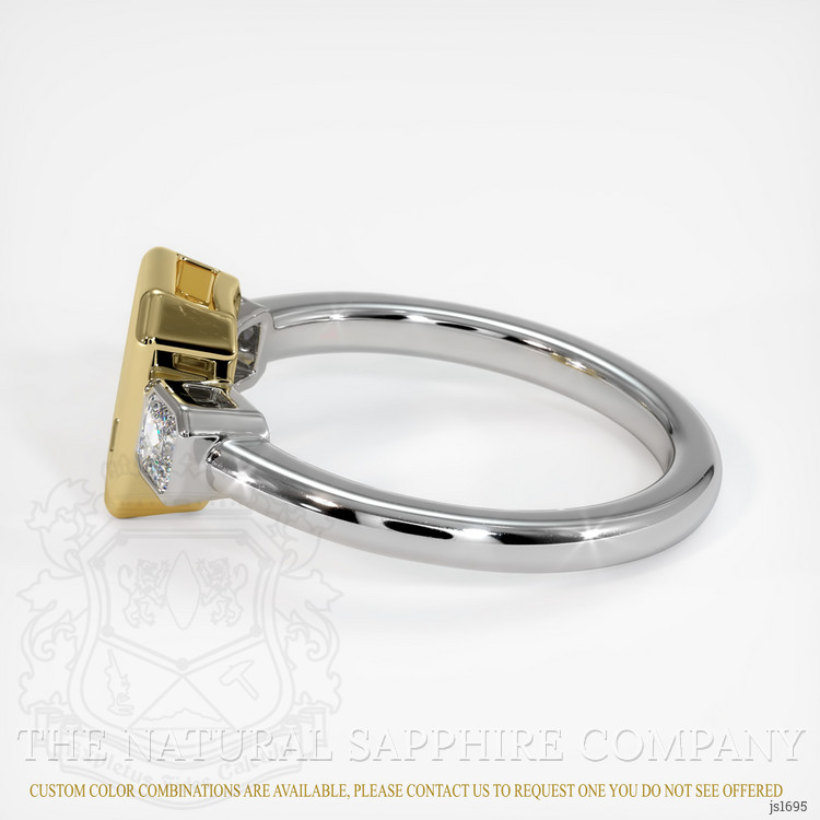 14K Yellow & White Three Stone Ring Setting