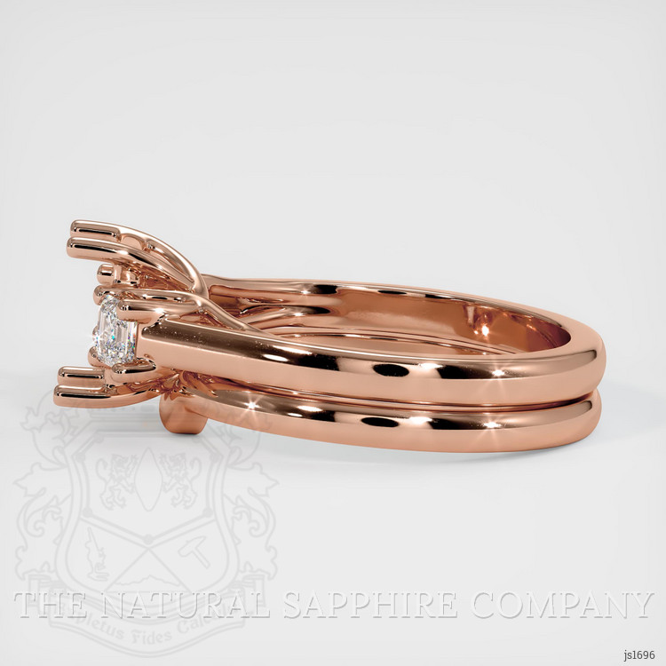 14K Rose Gold Three Stone Ring Setting