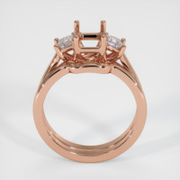 14K Rose Gold Three Stone Ring Setting Image