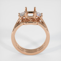 18K Rose Gold Three Stone Ring Setting Image