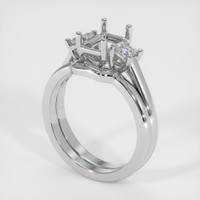 14K White Gold Three Stone Ring Setting Video