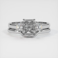 14K White Gold Three Stone Ring Setting Image