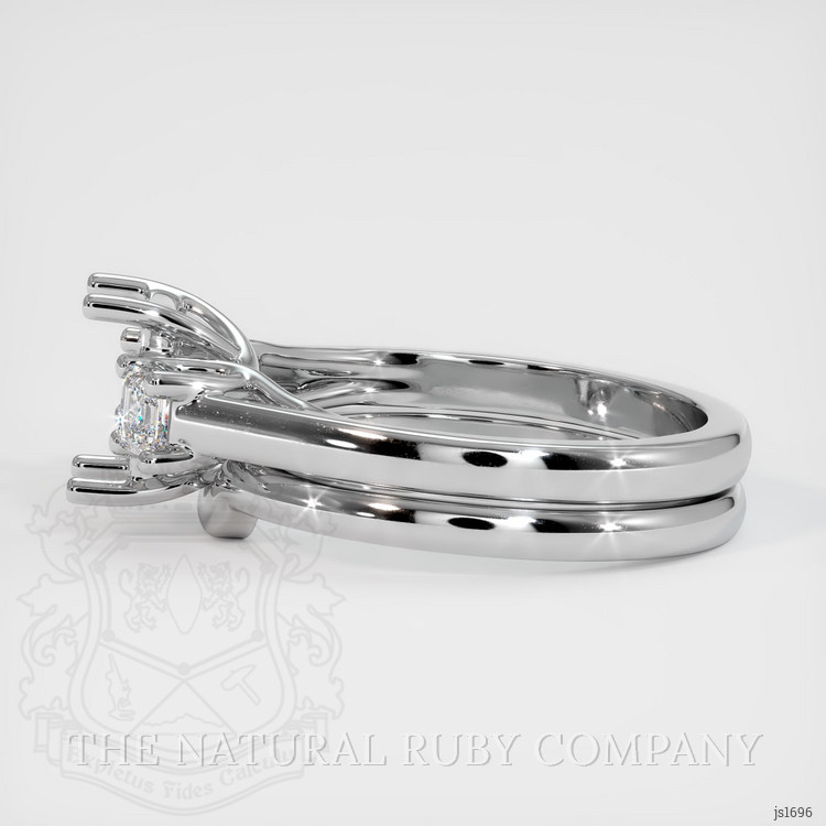 14K White Gold Three Stone Ring Setting