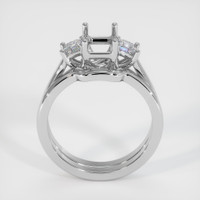 18K White Gold Three Stone Ring Setting Image