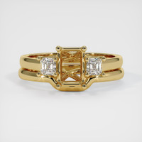 10K Yellow Gold Three Stone Ring Setting Image