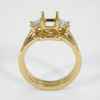 10K Yellow Gold Three Stone Ring Setting Image