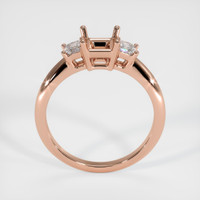 14K Rose Gold Three Stone Ring Setting Image