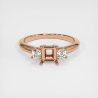 18K Rose Gold Three Stone Ring Setting Image