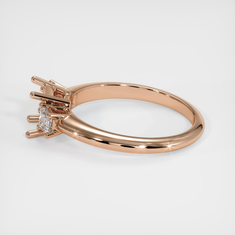 18K Rose Gold Three Stone Ring Setting