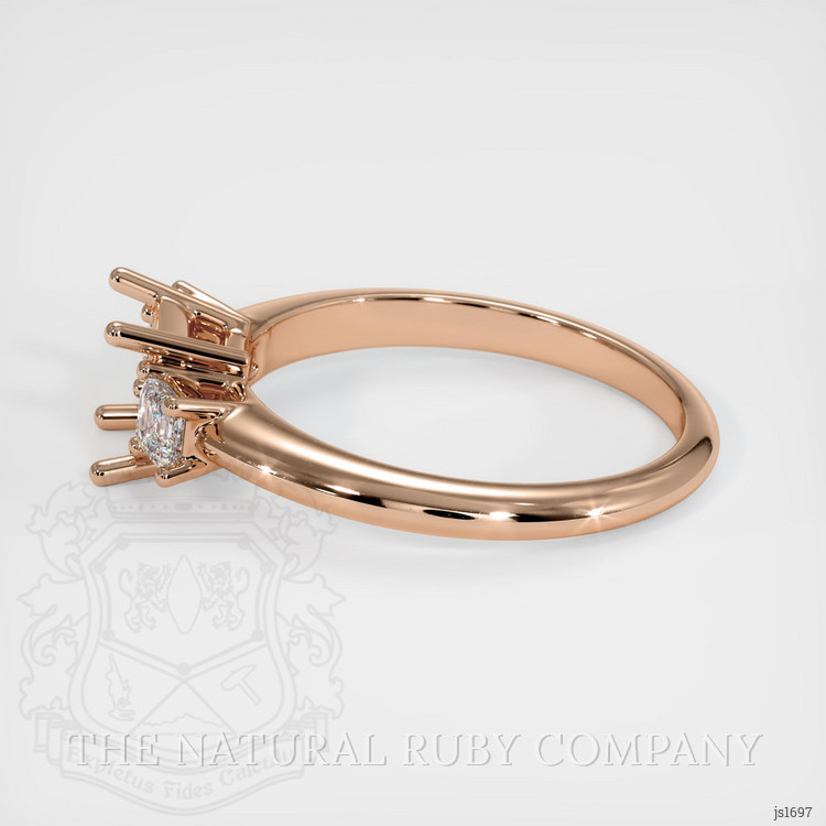 18K Rose Gold Three Stone Ring Setting