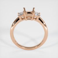 18K Rose Gold Three Stone Ring Setting Image