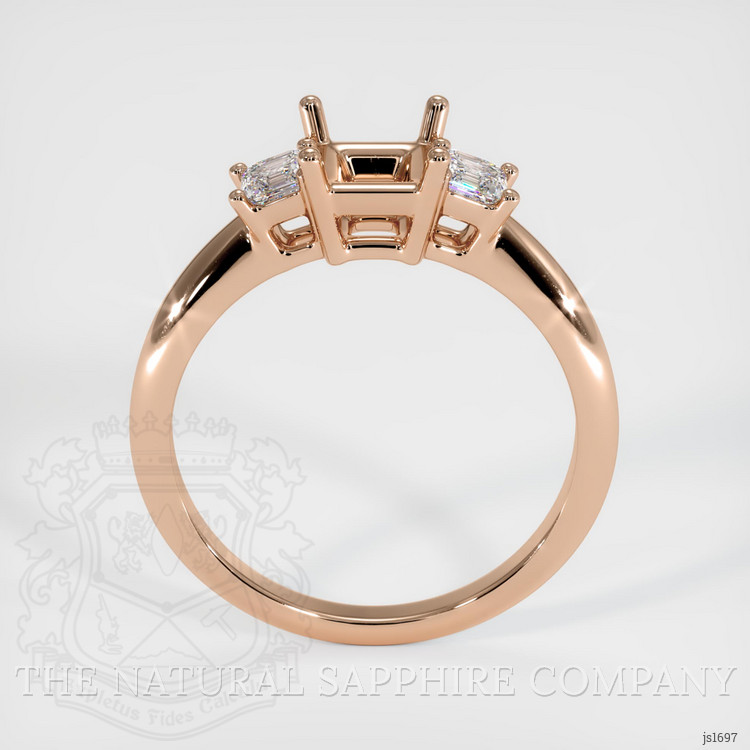 18K Rose Gold Three Stone Ring Setting