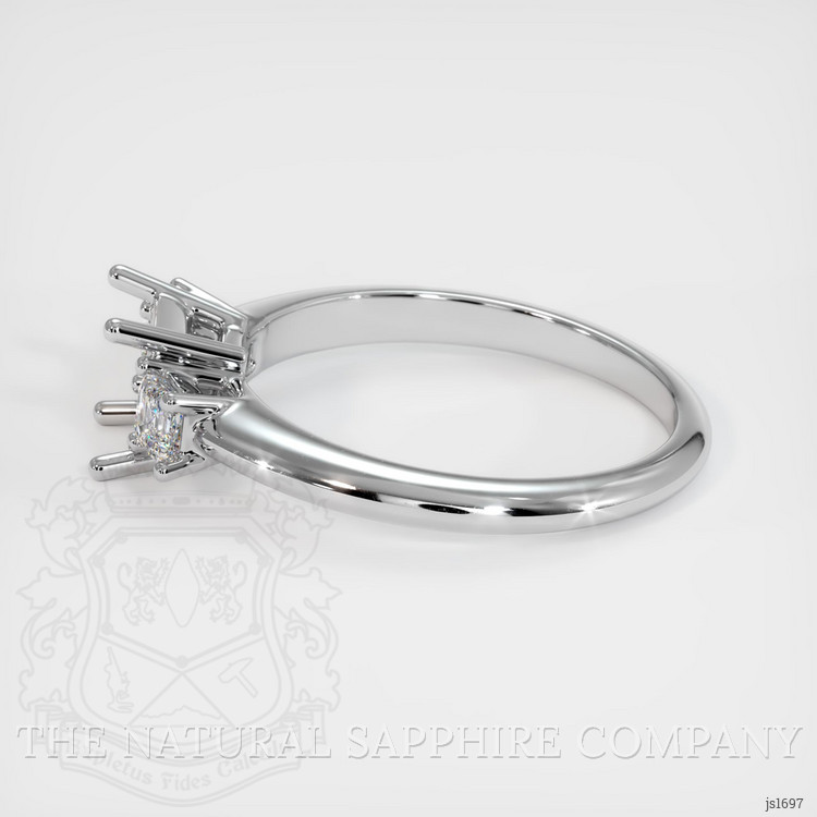 10K White Gold Three Stone Ring Setting