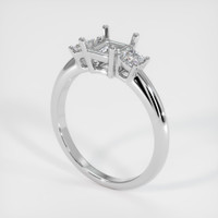 14K White Gold Three Stone Ring Setting Video