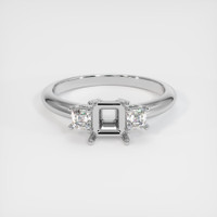 18K White Gold Three Stone Ring Setting Image