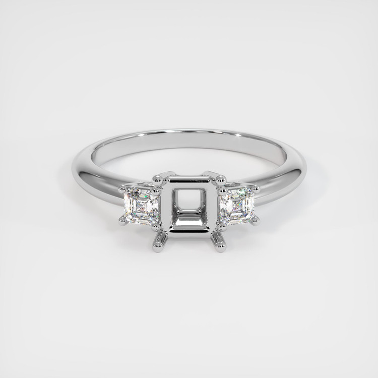 18K White Gold Three Stone Ring Setting