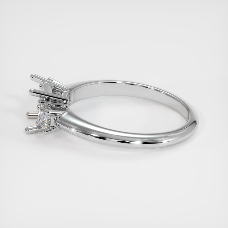 18K White Gold Three Stone Ring Setting