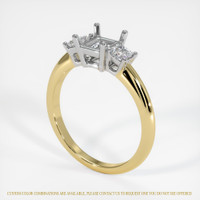 14K White & Yellow Three Stone Ring Setting Image