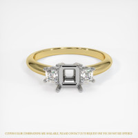 14K White & Yellow Three Stone Ring Setting Image