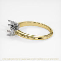 14K White & Yellow Three Stone Ring Setting Image
