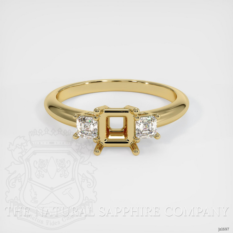 10K Yellow Gold Three Stone Ring Setting
