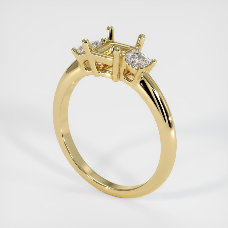 14K Yellow Gold Three Stone Ring Setting