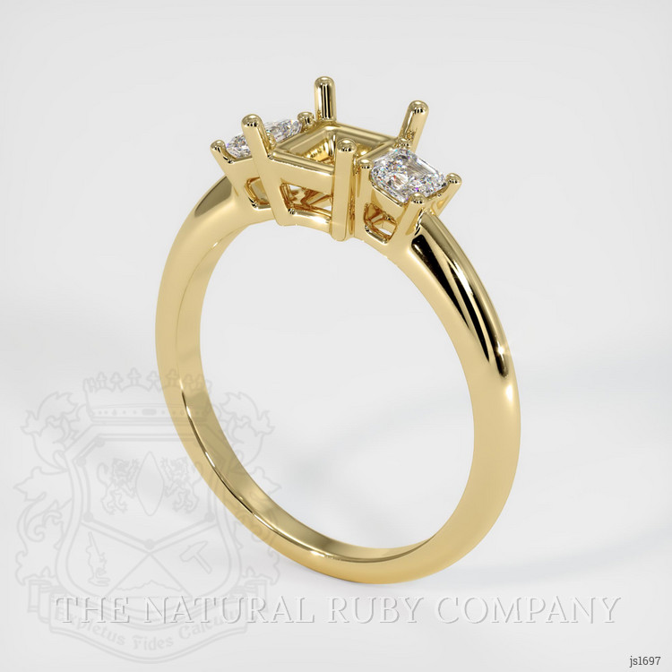 14K Yellow Gold Three Stone Ring Setting