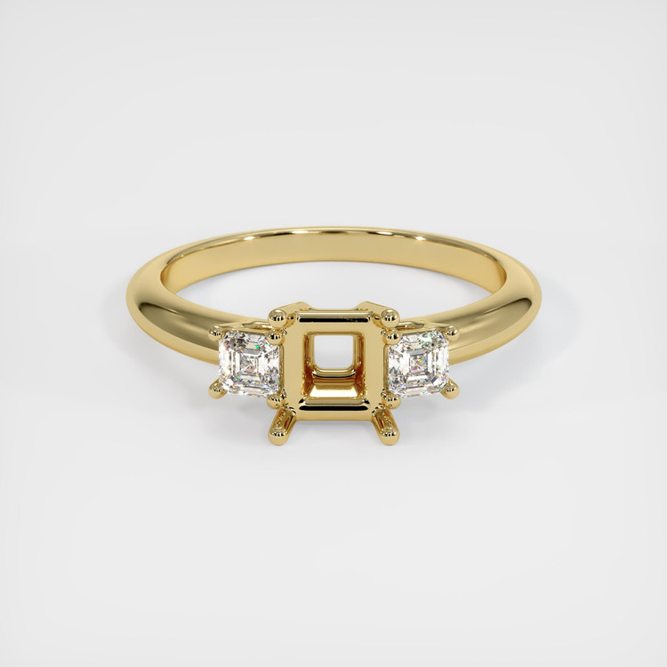 14K Yellow Gold Three Stone Ring Setting