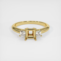 18K Yellow Gold Three Stone Ring Setting Image