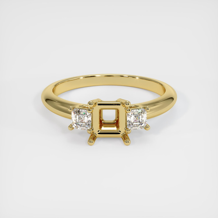 18K Yellow Gold Three Stone Ring Setting