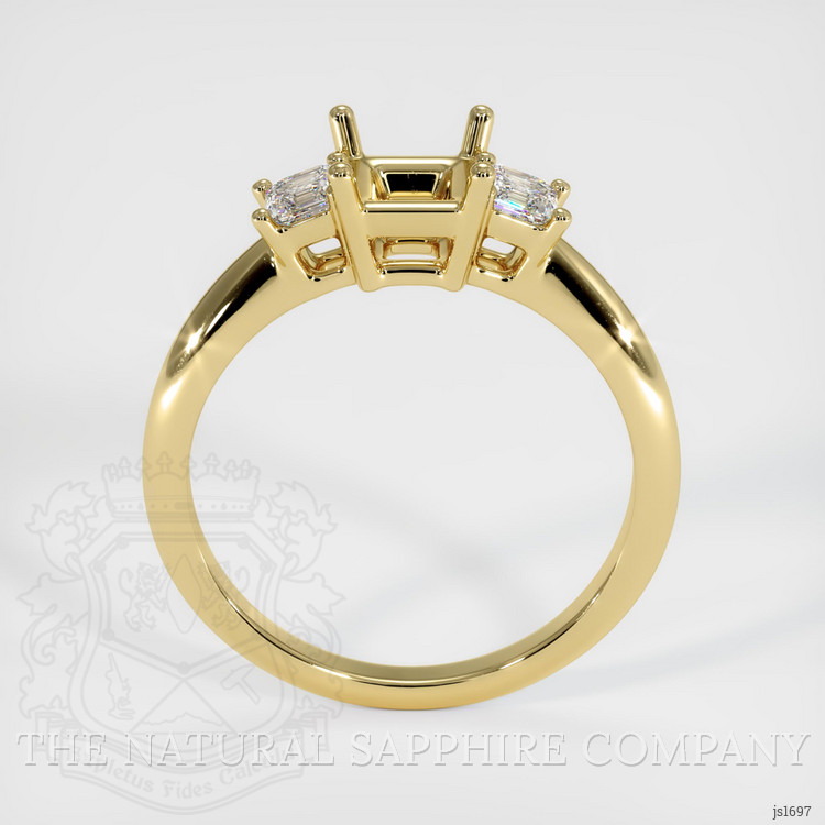 18K Yellow Gold Three Stone Ring Setting