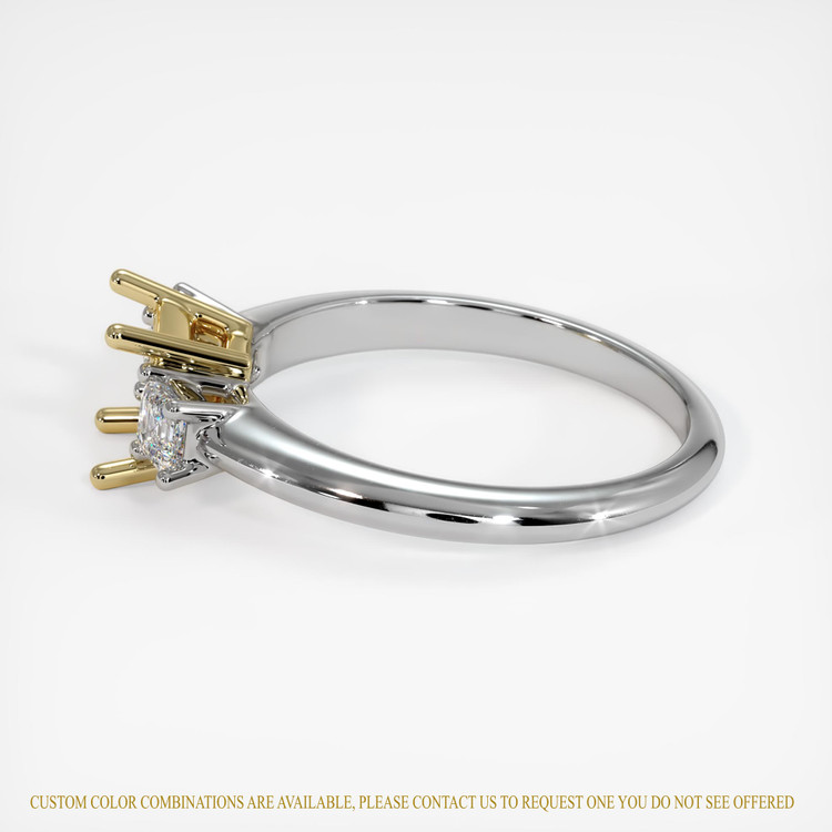 14K Yellow & White Three Stone Ring Setting