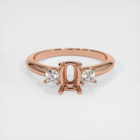 14K Rose Gold Three Stone Ring Setting Image