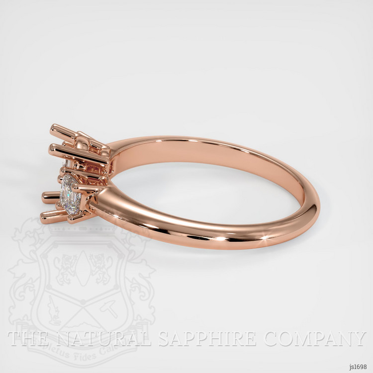 14K Rose Gold Three Stone Ring Setting
