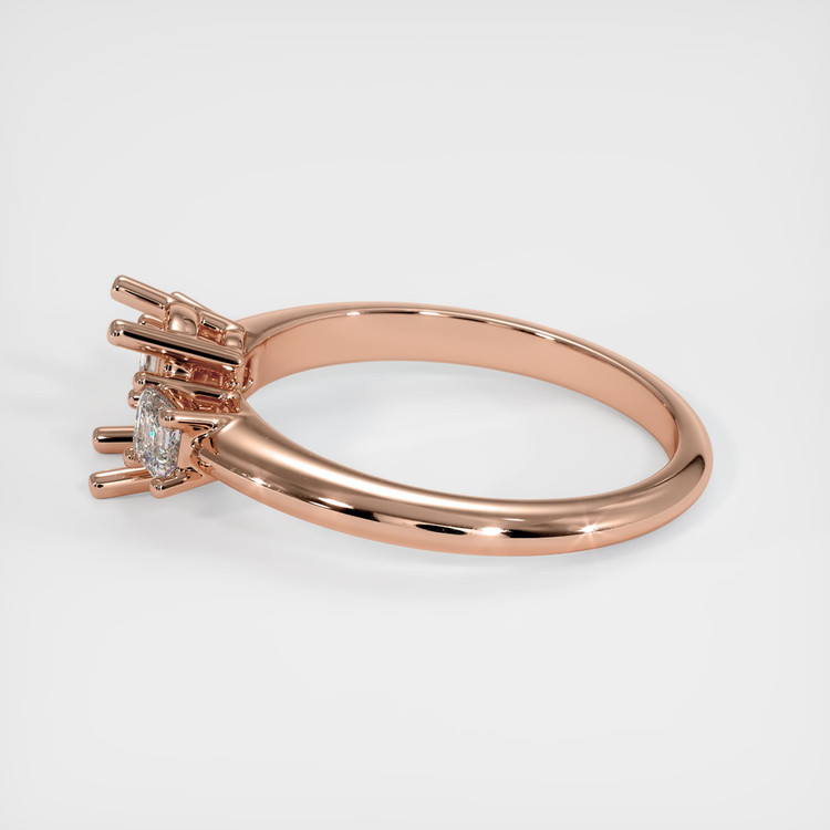 14K Rose Gold Three Stone Ring Setting