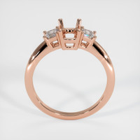 14K Rose Gold Three Stone Ring Setting Image