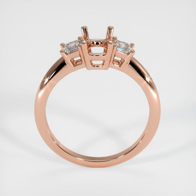 14K Rose Gold Three Stone Ring Setting