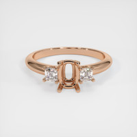 18K Rose Gold Three Stone Ring Setting Image